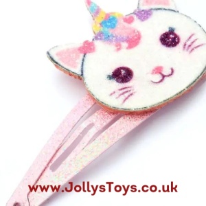 Glittery Character Snap Hair Clips, 2s